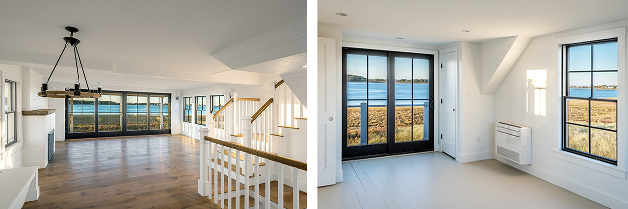 Shiplap paneling and custom hardwood flooring 19 Mile Stretch, Biddeford Pool, Maine